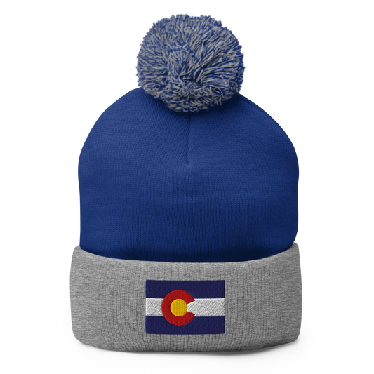 CO Flag Pom Pom Beanie